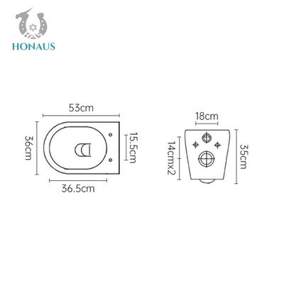 ROHS European Wall Mounted Toilet Bowl