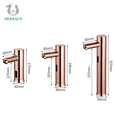European Style Intelligent Sensor Wash Basin Faucet Rose Gold Finish All Copper