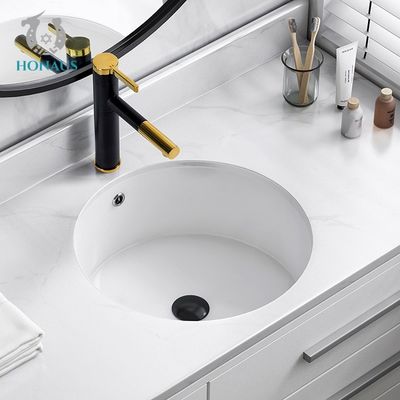 OEM One Piece Bathroom Inset Basin Round Undercounter Basin 410*410*170mm