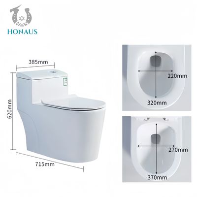 715*380*620mm One-Piece Flushing Pan For Dual-Flush Flushing In Commercial Settings