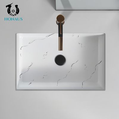 Marble Grain Bathroom Inset Basin High Quality Ceramic White Multi Sizes 40 Liters