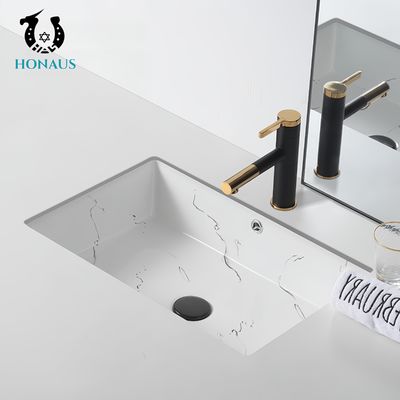 Marble Grain Bathroom Inset Basin High Quality Ceramic White Multi Sizes 40 Liters