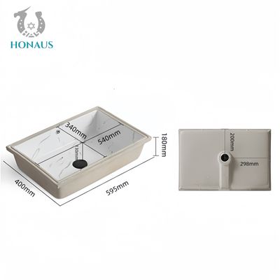Marble Grain Bathroom Inset Basin High Quality Ceramic White Multi Sizes 40 Liters