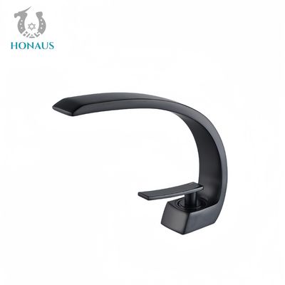 Modern Wash Basin Faucet Full Brass Multi Colors Curved Elegant Shape 0 To 90 Degree