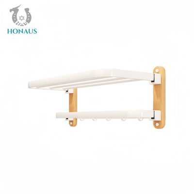 Modern Bathroom Shower Accessories Wall Mounted Six Pieces Aluminum Wood Drill Free