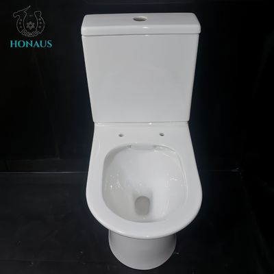 Modern Two Piece Toilet Bowl Hotel Apartment Use Ceramic White Dual Flush Floor Drain