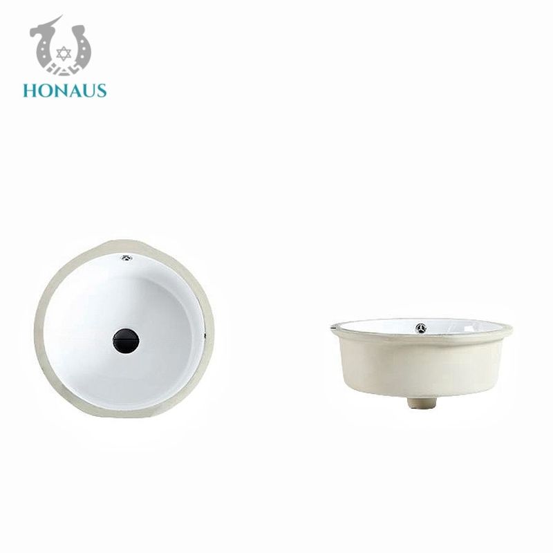 OEM One Piece Bathroom Inset Basin Round Undercounter Basin 410*410*170mm